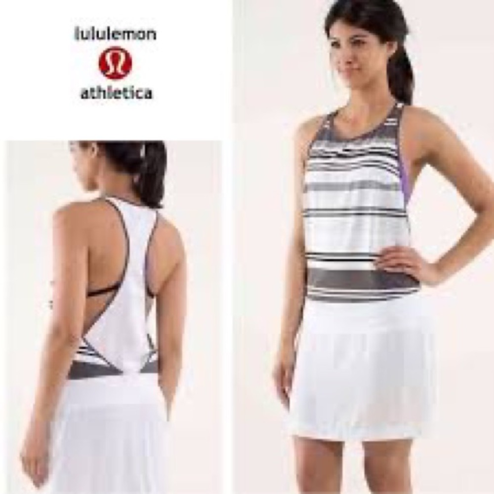 Lululemon Sporty Athletic Dress White Gray